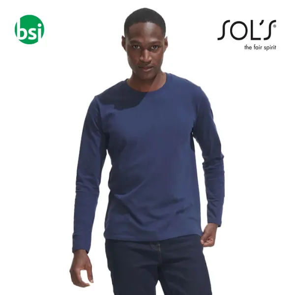 Customizable men's T-shirt IMPERIAL LSL Sol's -  1