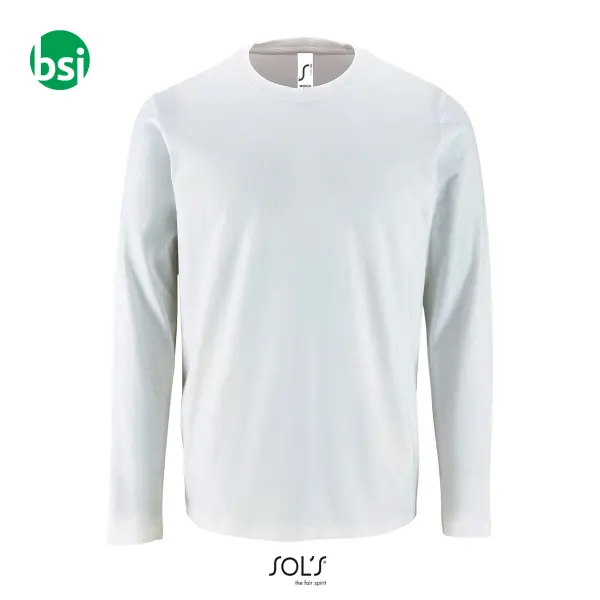 Customized men's white T-shirt IMPERIAL LSL Sol's -  2