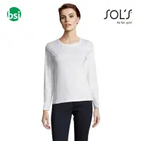 Personalized women's white T-shirt IMPERIAL LSL Sol's