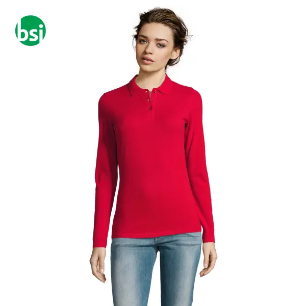 Personalized women's polo PERFECT LSL Sol's -  10