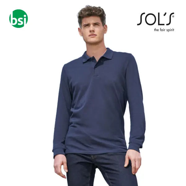 Customized men's polo PERFECT LSL Sol's -  1