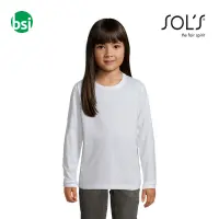 Printed kids' white T-shirt IMPERIAL LSL Sol's
