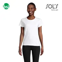 Customized white women's T-shirt PIONEER Sol's