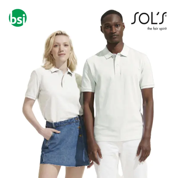 Customizable logo white polo PEGASE Sol's -  1