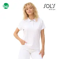 Personalized logo women's white polo PULSE Sol's