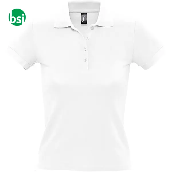 Customizable women's white polo PEOPLE Sol's -  2