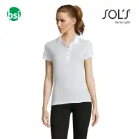 Printed logo women's white polo PASSION Sol's