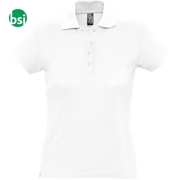 Printed logo women's white polo PASSION Sol's -  2