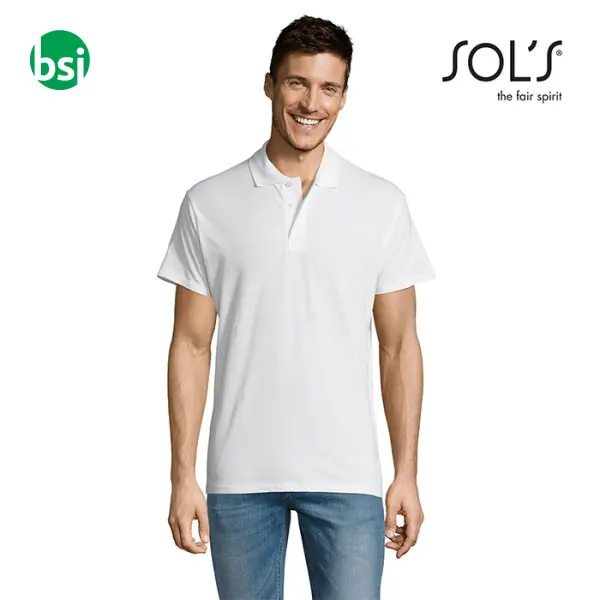 Personalized men's white polo SUMMER II Sol's -  1