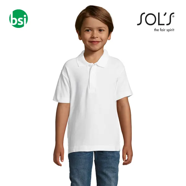 Customized kids' white polo SUMMER II Sol's -  1