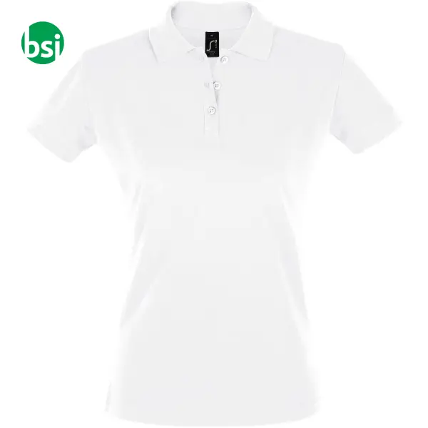 Printed logo women's white polo PERFECT Sol's -  2