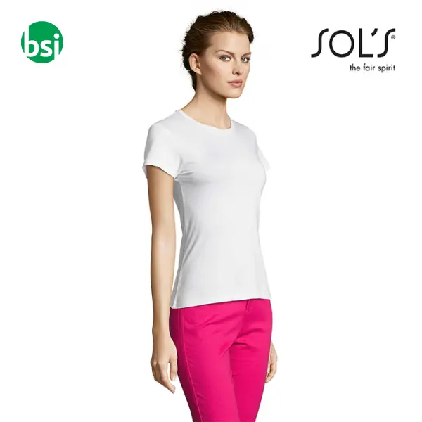 Customizable women's white T-shirt MISS Sol's -  1