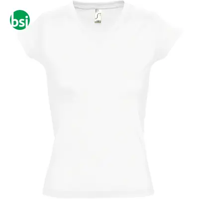 Printed logo women's white T-shirt MOON Sol's - Immagine 2