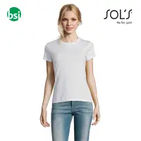 Printed logo women's white T-shirt IMPERIAL Sol's