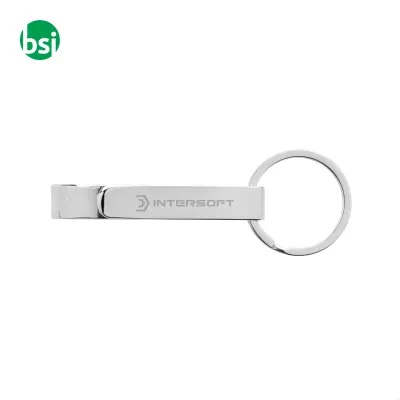RCS recycled zinc alloy bottle opener keychain - Immagine 7