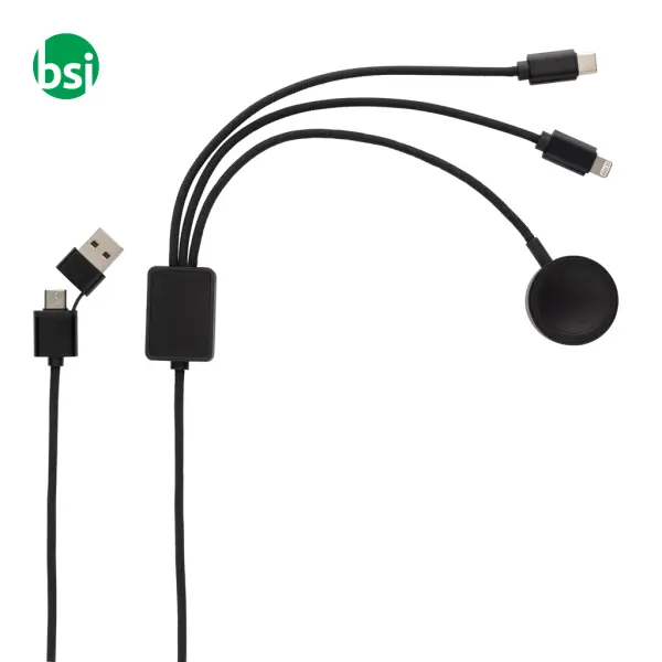 Terra RCS rPET 6-in-1 charging cable with watch -  5