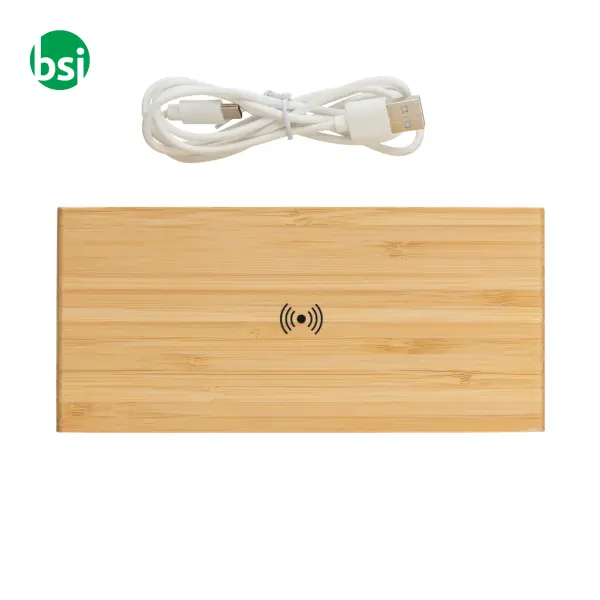 Bamboo alarm clock with 5W wireless charger -  7