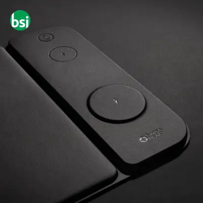 Swiss peak RCS recycled PU 15W 3 in 1 charging mousepad - Immagine 10