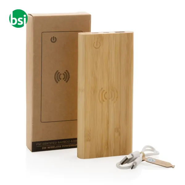 Bamboo 8.000 mAh 5W wireless powerbank -  7