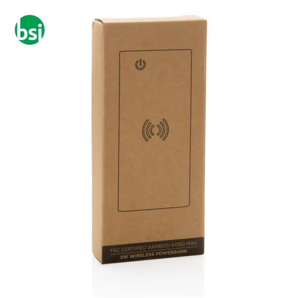 Bamboo 8.000 mAh 5W wireless powerbank -  8