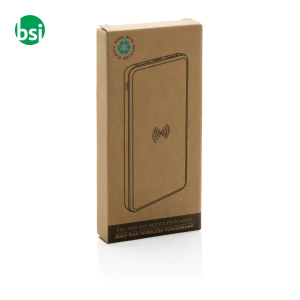 RCS recycled plastic 8000 mAh Wireless Powerbank -  8