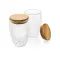 Double wall borosilicate glass with bamboo lid - Anteprima 2