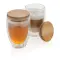 Double wall borosilicate glass with bamboo lid - Anteprima 4