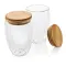 Double wall borosilicate glass with bamboo lid - Anteprima 8