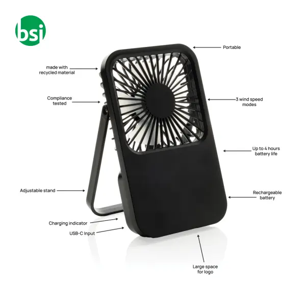 Aervina RCS Rechargeable Desk Fan -  3