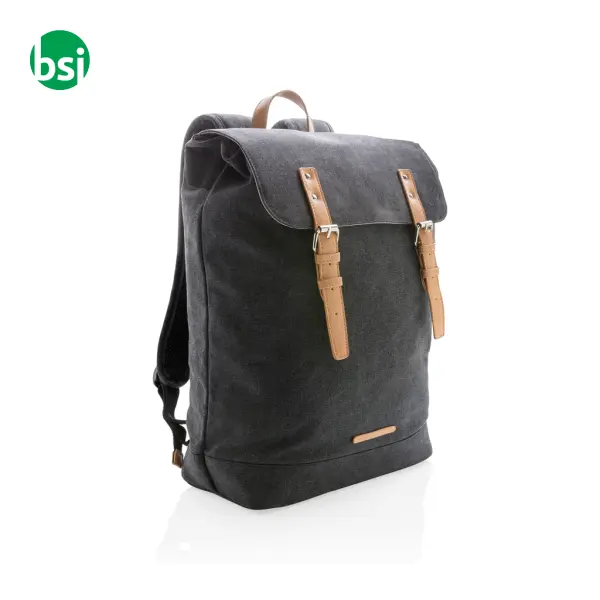 Canvas laptop backpack PVC free -  2