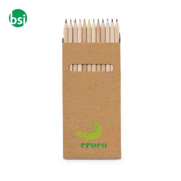 CROCO Pencil box with 12 coloured pencils -  3