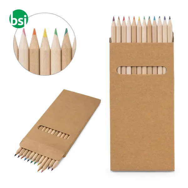 CROCO Pencil box with 12 coloured pencils -  1