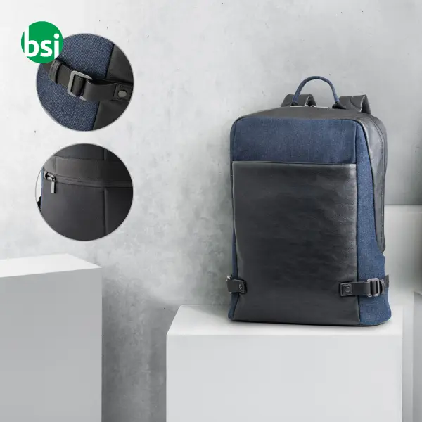 15.6 Laptop backpack - denim and PU - DIVERGENT -  1