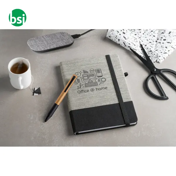 A5 notepad - straw fibre and cotton canvas - ROUSSEAU -  3