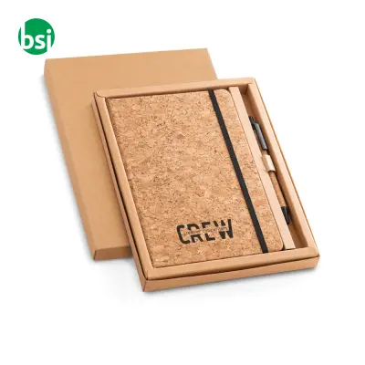 A5 notepad and ballpoint pen set in cork - FREUD - Immagine 9