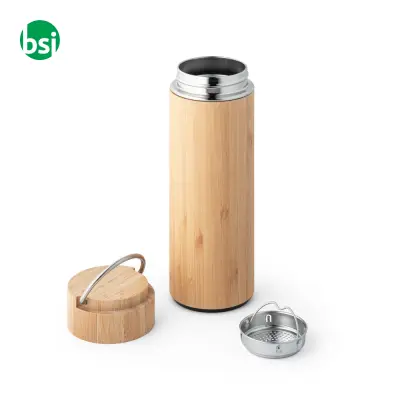 Bamboo and stainless steel thermos 440 ml - SOW - Immagine 3