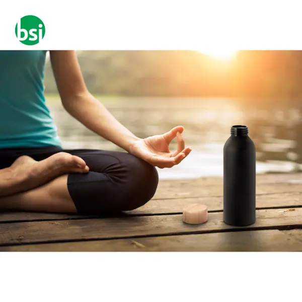 Aluminium bottle with bamboo lid 550 ml - QUETA -  6