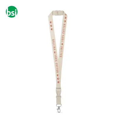 100% cotton lanyard with metal carabiner BALLINA - Immagine 3