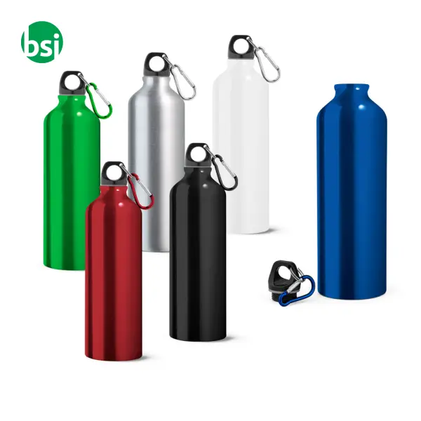 Aluminium sports bottle with carabiner - LANDSCAPE L -  1