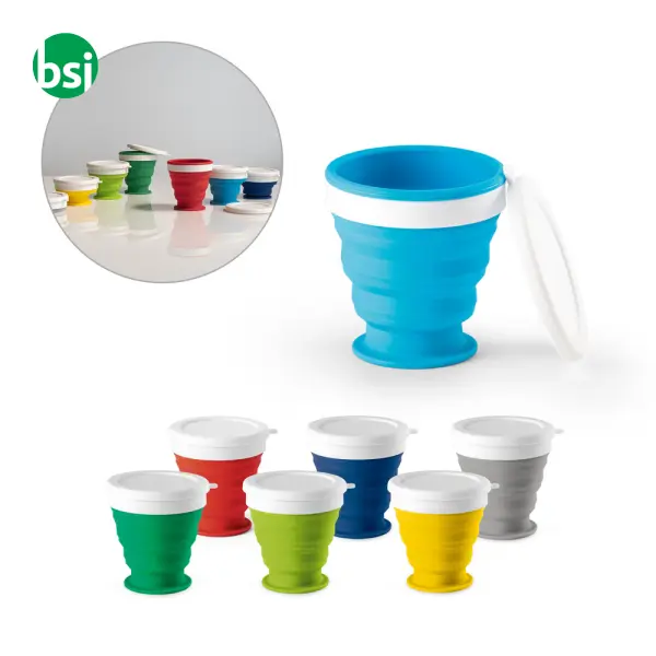 Silicone and PP folding travel cup 250 ml - ASTRADA -  1
