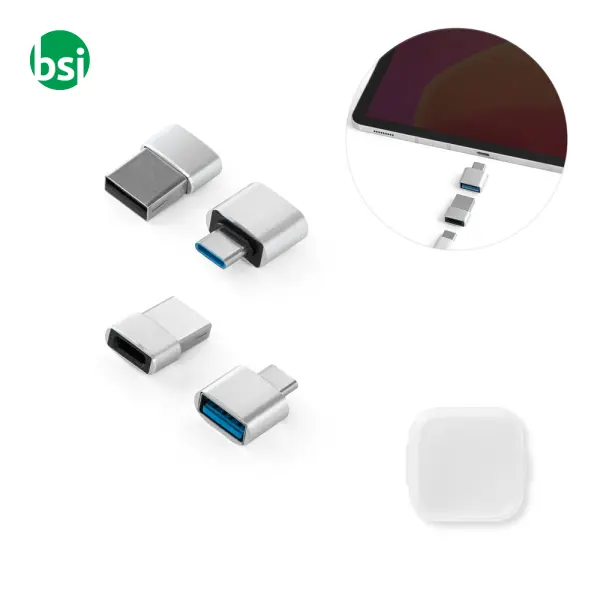 Set of 2 aluminium USB-A / USB-C adapters - MINSKY -  1