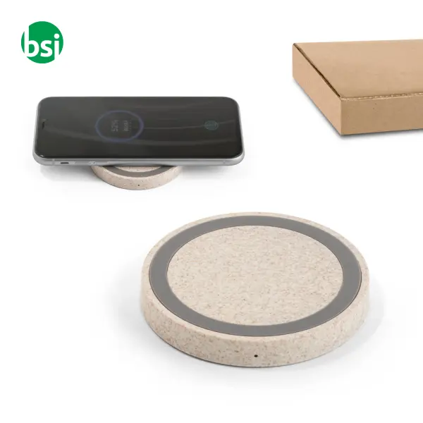 5W wireless charger in ABS and straw fibre - CUVIER -  1