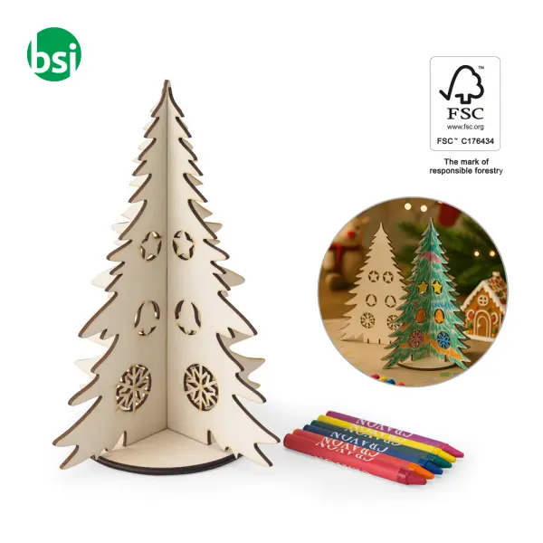 Collapsible wooden Christmas tree to colour PINERY -  1
