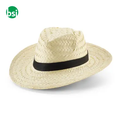 Natural straw hat with polyester ribbon EDWARD POLI - Immagine 4