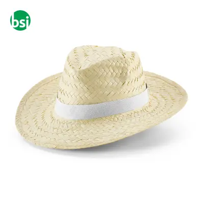 Natural straw hat with polyester ribbon EDWARD POLI - Immagine 5