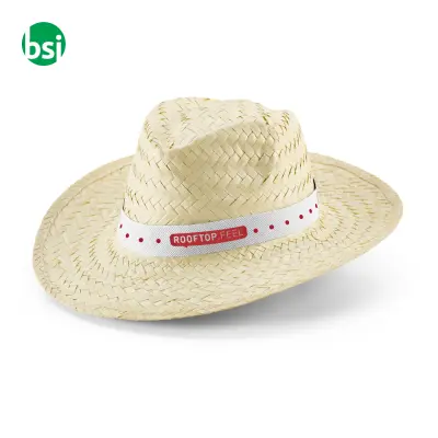 Natural straw hat with polyester ribbon EDWARD POLI - Immagine 3