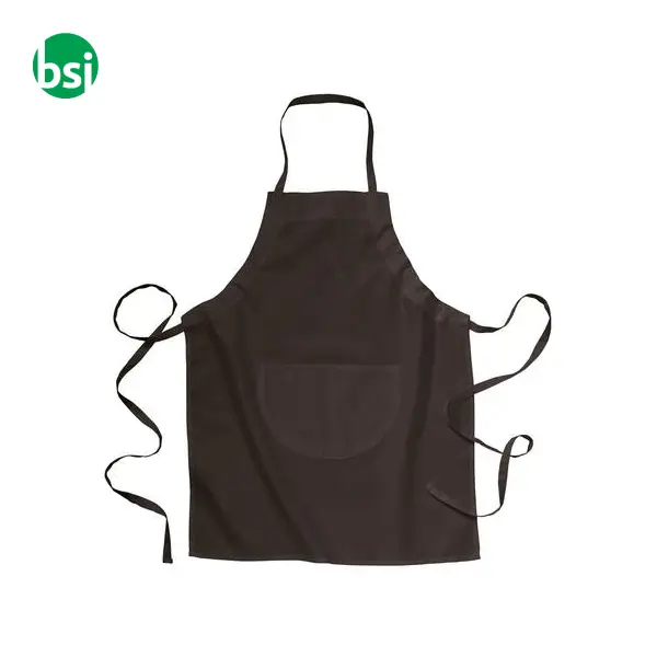 Long cooking apron | cotton | with front pocket -  1