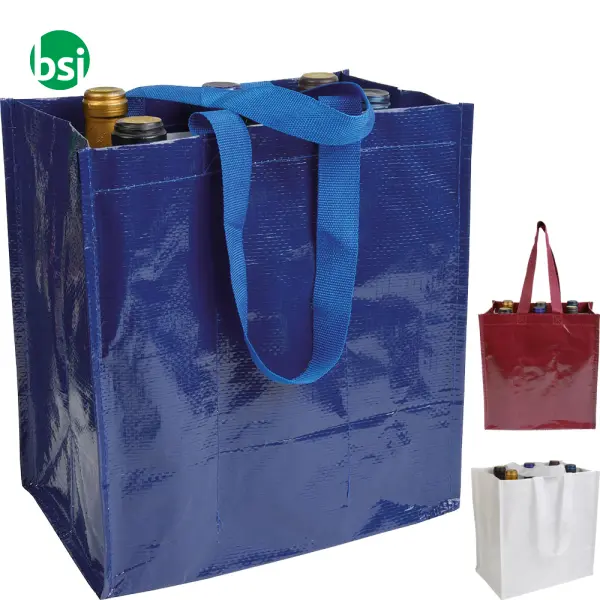 Bottle shopping bag 27x28x18 | for 6 bottles | ATANASIA -  1