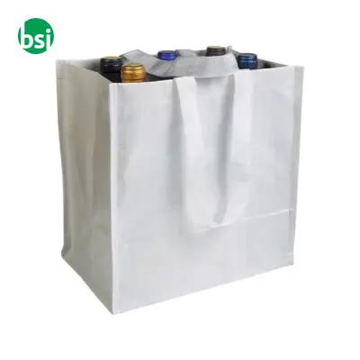 Bottle shopping bag 27x28x18 | for 6 bottles | ATANASIA - Immagine 13