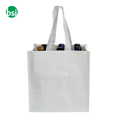 Bottle shopping bag 27x28x18 | for 6 bottles | ATANASIA - Immagine 2